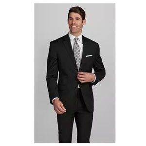 JOS A BANK NWOT $259 Traveler Travel Suit Jacket Size 46 R Black Tailored Fit